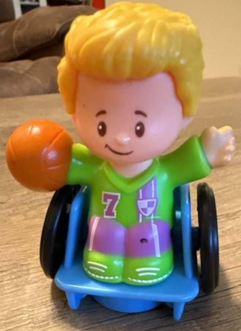 Fisher-Price Little People Josh Figure in Wheelchair with Basketball